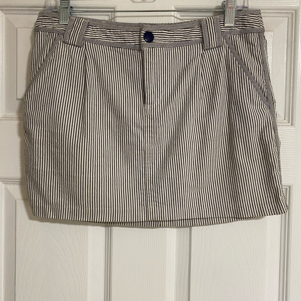 Proenza Schouler Navy and White Striped Skirt